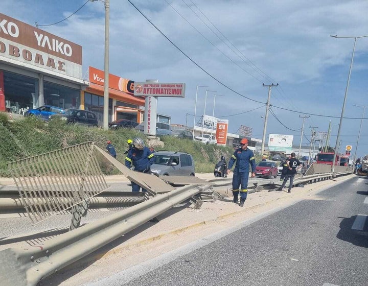 Το σημείο όπου προσέκρουσε ο 67χρονος.