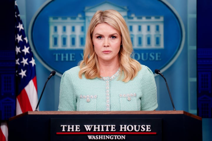 White House press secretary Karoline Leavitt takes a question from a reporter during the daily press briefing at the White House on March 11.