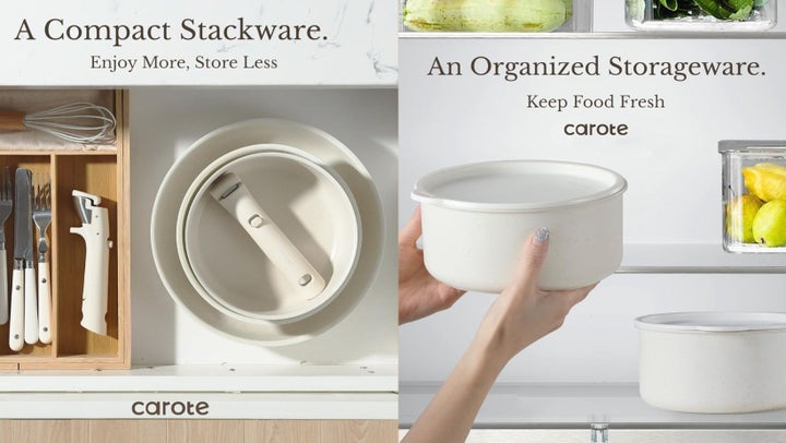 Carote's handles detaches to store easily inside the cookware, saving you precious space. 