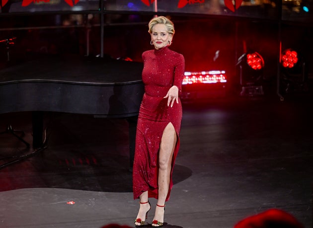 Sharon Stone at the American Heart Association's Go Red for Women Red Dress Collection benefit concert in January