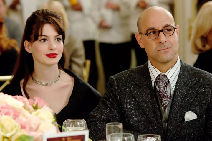 Anne Hathaway and Stanley Tucci appear as Andy and Nigel, respectively, in the 2006 film