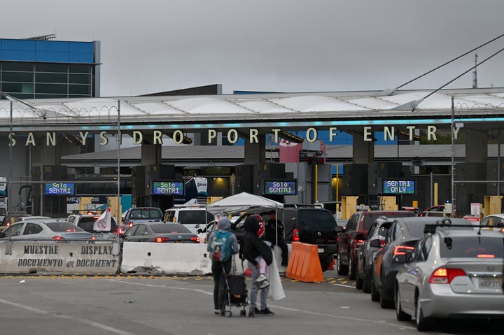 The San Ysidro Port of Entry crossing in San Diego, Mexico. Canadian actor and entrepreneur Jasmine Mooney described "imhumane" conditions after being detained at the border earlier this month.