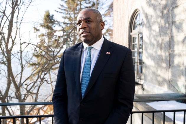 David Lammy speaks during an interview on the sidelines of the G7 foreign ministers meeting in La Malbaie, Canada, Friday March 14, 2025. (Saul Loeb, Pool Photo via AP)