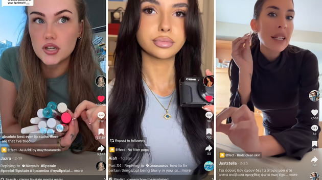 Jazmin Barnes, Aiah Nehme and Stella Dadini all admit to using filters on TikTok and Instagram.