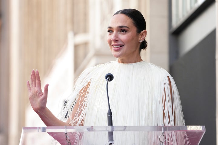 Gal Gadot speaks at a ceremony honoring her with a star on the Hollywood Walk of Fame on Tuesday in Los Angeles.