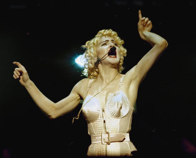 Madonna on stage in 1990, the year Vogue was released