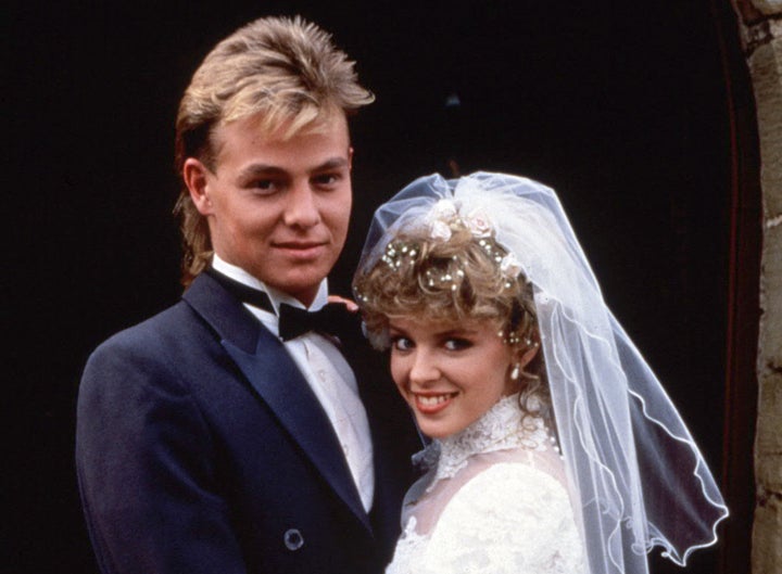 Jason Donovan and Kylie Minogue in Neighbours in the mid-80s