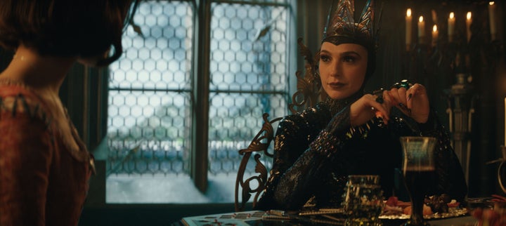 Rachel Zegler as Snow White and Gal Gadot as Evil Queen in Disney's live-action film "Snow White."