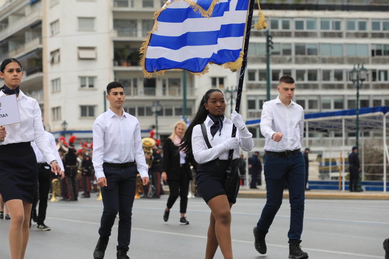 Παρέλαση μαθητών, σπουδαστών, προσκόπων και οδηγών μπροστά από το Μνημείο του Άγνωστου Στρατιώτη στην Αθήνα για την εθνική επέτειο της 25ης Μαρτίου στην Αθήνα, Δευτέρα 24 Μαρτίου 2025. (ΜΙΧΑΛΗΣ ΚΑΡΑΓΙΑΝΝΗΣ/EUROKINISSI)