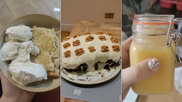  lemon curd on the right