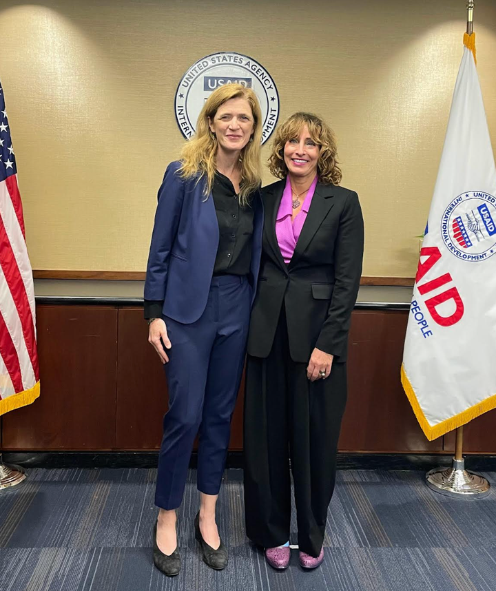 The author (right) with Samantha Power at USAID. "This is just before the end of Power's tenure as the administrator of USAID," she writes.