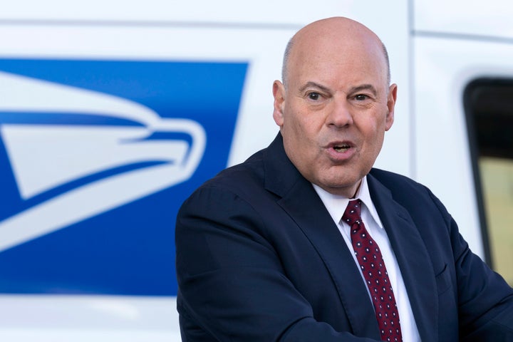 U.S. Postmaster General Louis DeJoy speaks during a news conference Dec. 20, 2022, in Washington.