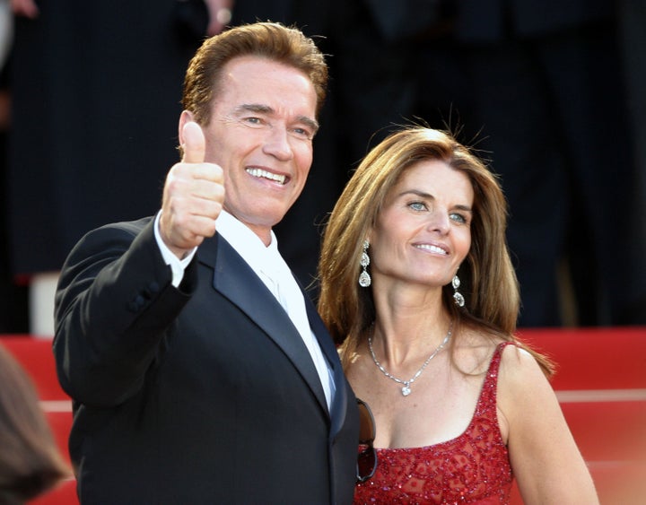 Arnold Schwarzenegger and Maria Shriver, shown here in 2003, split after Schwarzenegger revealed he fathered a child with the couple's housekeeper.
