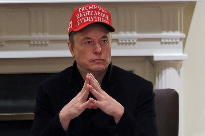 Elon Musk attends a Cabinet meeting Monday at the White House in Washington.