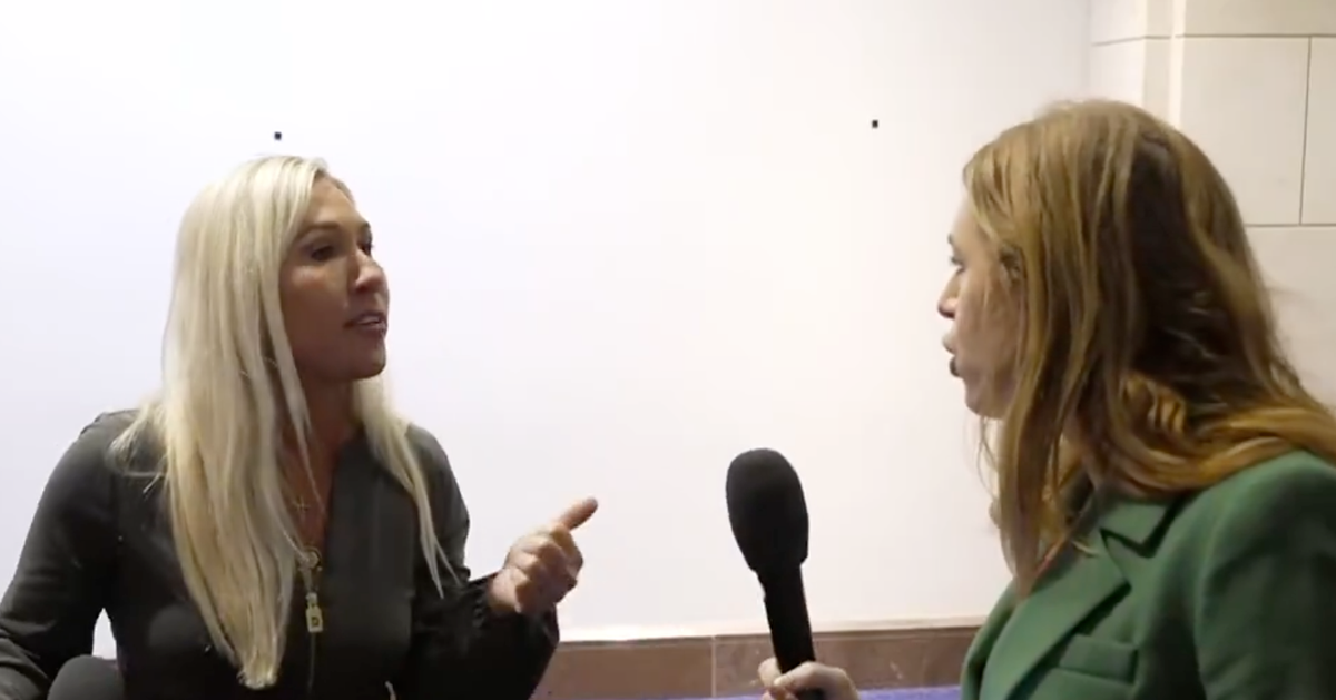 Greene Tells UK Reporter to Leave at Conference