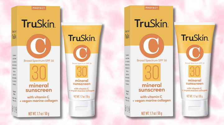 TruSkin's SPF 30 mineral sunscreen is made with zinc oxide, Vitamin C and vegan marine collagen — grab it on sale. 
