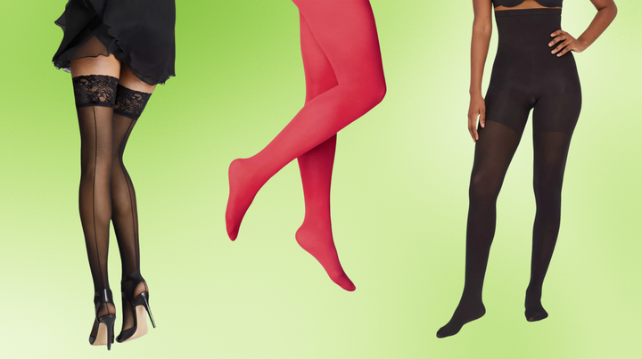 Thigh highs, opaque tights and shaping tights from Target.