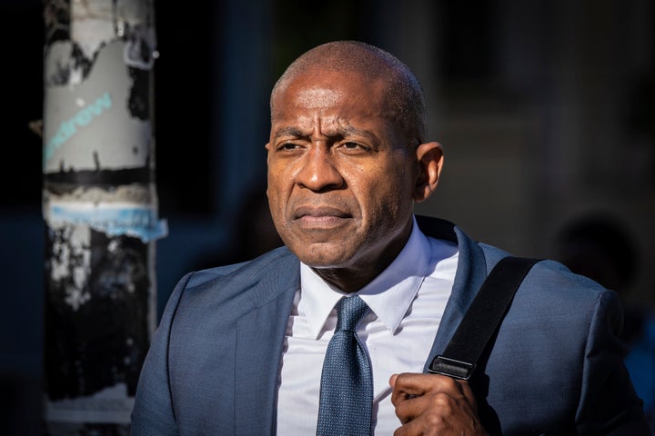 Carlos Watson leaves Brooklyn federal court after testifying in his own defense in New York, Monday, July 1, 2024. Watson told a jury he never schemed to con backers of his Ozy Media, a once high-flying startup that crashed in a storm of doubt about its business tactics and claims of success.