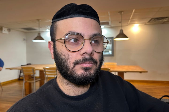 Eliyahu Hawila, a software engineer who wrote a facial-recognition program to identify masked protesters, is seen in New York on Friday, March 7, 2025. (AP Photo/Ted Shaffrey)