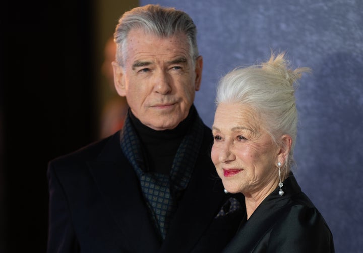 Pierce Brosnan and Dame Helen Mirren attend the "MobLand" global premiere on March 27 in London.
