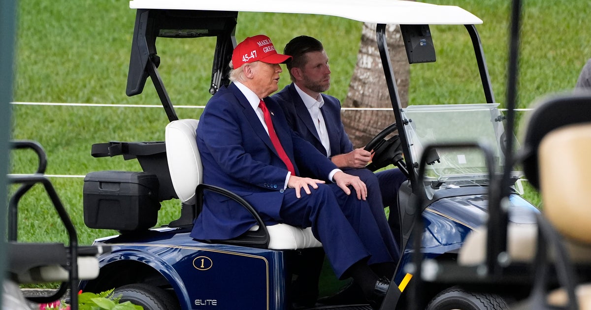 As Stock Market Plunges Over Tariffs, Trump Takes In The Greens At His Golf Course