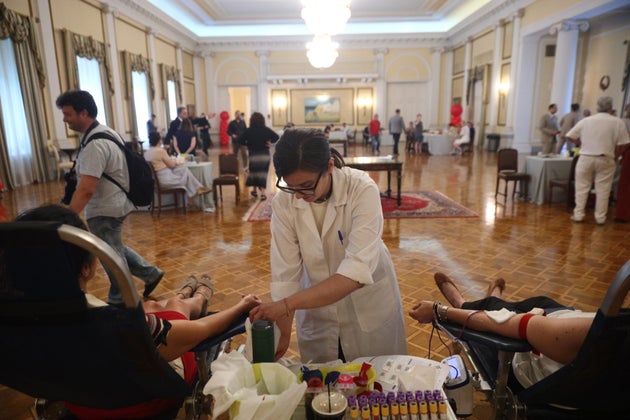 Εθελοντική αιμοδοσία διοργάνωσε η Προεδρία της Δημοκρατίας σε συνεργασία με το Εθνικό Κέντρο Αιμοδοσίας στο Προεδρικό Μέγαρο, με αφορμή την Παγκόσμια Ημέρα Εθελοντή Αιμοδότη, Παρασκευή 14 Ιουνίου 2024. (ΓΙΑΝΝΗΣ ΠΑΝΑΓΟΠΟΥΛΟΣ/EUROKINISSI)