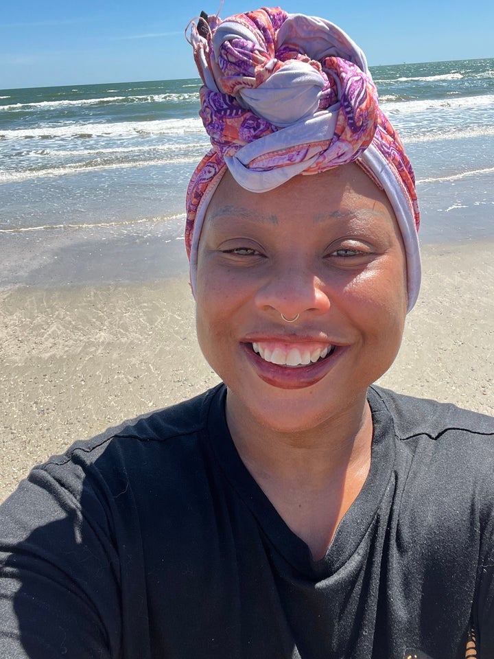 The author, on FMLA, recovering from burnout and exhaustion on Galveston Island, Texas.