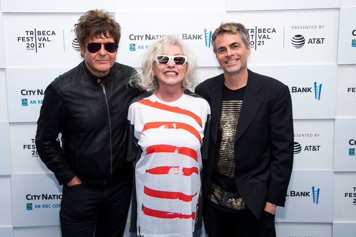 Clem Burke, from left, Debbie Harry and Rob Roth attend a screening of "Blondie: Vivir En La Habana" during the 20th Tribeca Festival in New York in 2021.