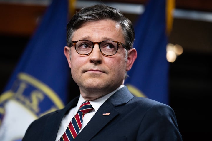 Speaker Mike Johnson (R-La.) slipped language into a procedural vote on an unrelated measure to bar action on legislation aimed at terminating the national emergency that Trump declared to impose his worldwide tariffs.