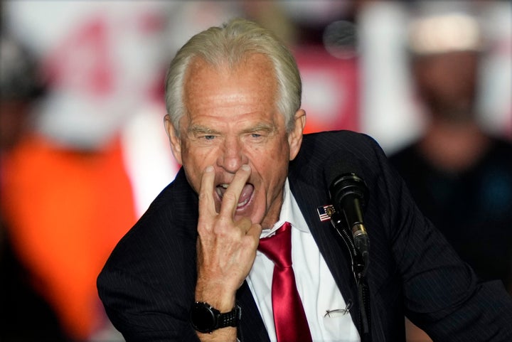 Navarro, seen here in October at a campaign rally for Trump in Greensboro, North Carolina.