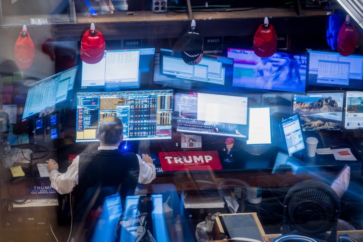 A trader works on the floor of the New York Stock Exchange (NYSE) in New York, US, on Tuesday, April 8, 2025. (Photographer: Michael Nagle/Bloomberg via Getty Images)