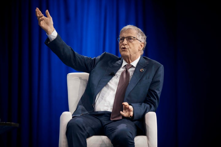 Former CEO of Microsoft Bill Gates, speaks during the Clinton Global Initiative, on Sept. 24, 2024, in New York.