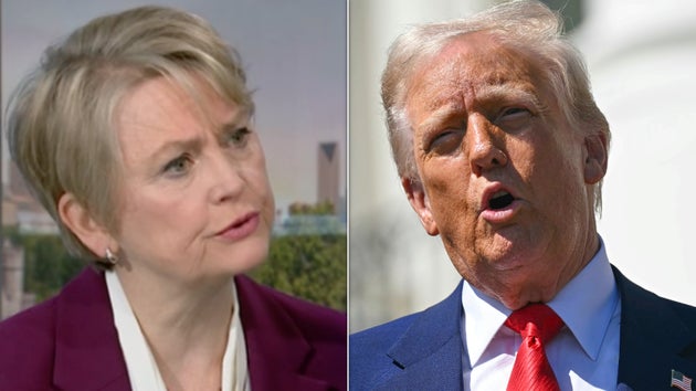 Yvette Cooper and Donald Trump