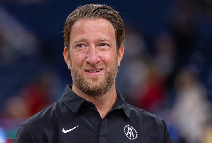 Barstool founder and CEO Dave Portnoy is seen before the Florida Atlantic Owls and Loyola Ramblers game in the Barstool Invitational at Wintrust Arena on Nov. 8, 2023, in Chicago, Illinois.