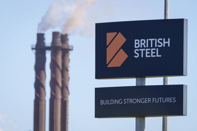 A sign at the British Steel Ltd. plant in Scunthorpe.