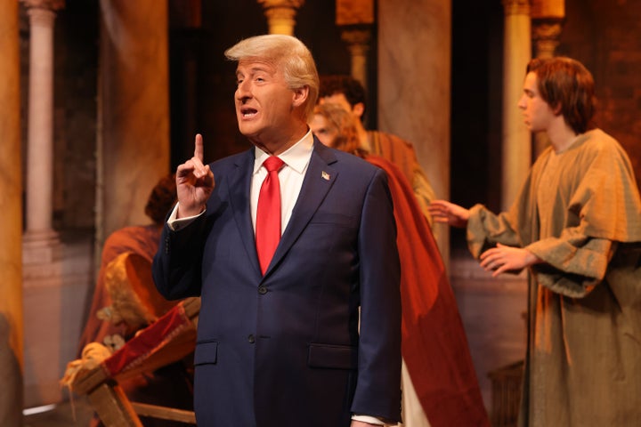 ' 1 James Austin Johnson's version of Donald Trump was baptized in some kind of economic savior during this weekend