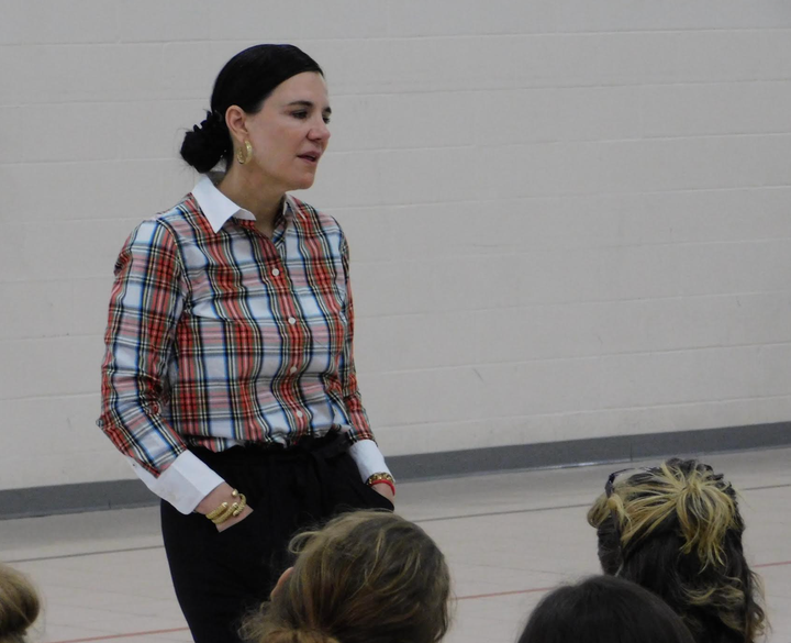 The author speaking at Women's Eastern Reception, Diagnostic and Correctional Center in Vandalia, Missouri.