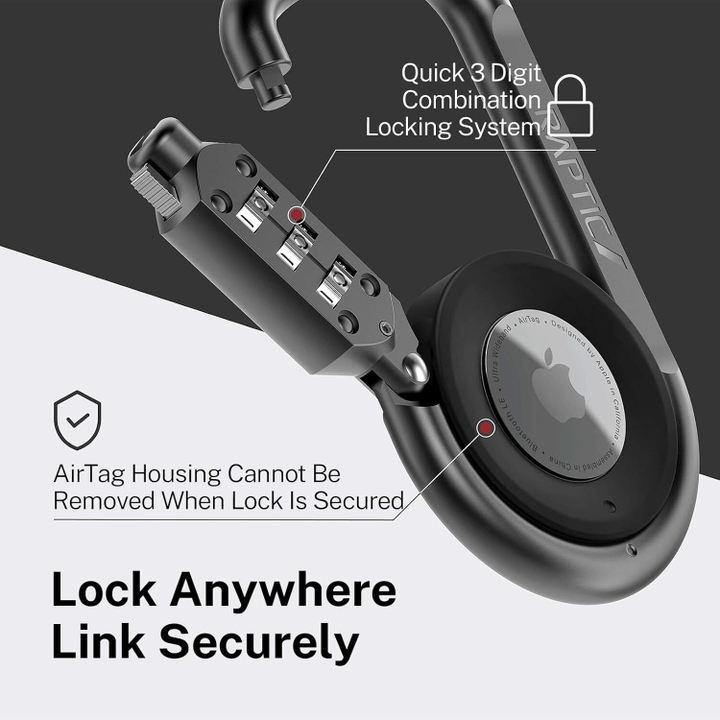 Once the carabiner's lock is shut, you won't have to worry about your Apple AirTag slipping out.