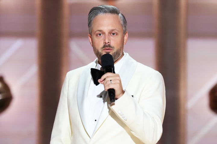 Nate Bargatze takes the stage during the 82nd Annual Golden Globes this January. He'll host the Emmy Awards for the first time this fall.