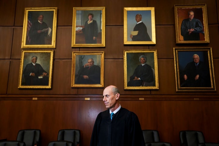 WASHINGTON, DC- March 16:Judge James E. Boasberg, chief judge of the Federal District Court in DC, stands for a portrait at E. Barrett Prettyman Federal Courthouse in Washington, DC on March 16, 2023. (Photo by Carolyn Van Houten/The Washington Post via Getty Images)