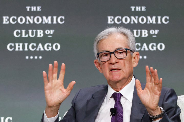 US Federal Reserve Chair Jerome Powell speaks at the Economic Club of Chicago on April 16, 2025.