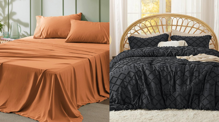 A set of Bedsure sheets and a Bedsure comforter set.