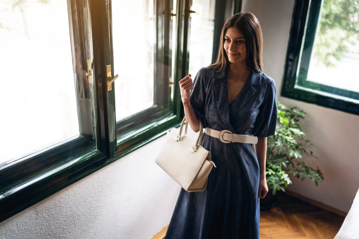 A well-placed belt can add a sense of proportion.