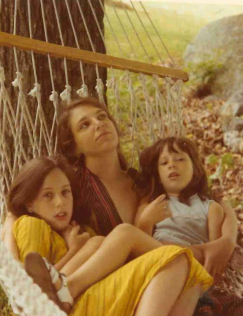 The author (left), her younger sister and her mom on a hammock in New York City in 1973. "My mom was stoned here," the author notes.
