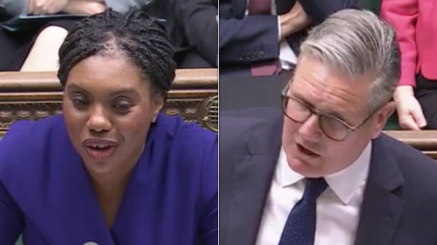 Kemi Badenoch and Keir Starmer during PMQs
