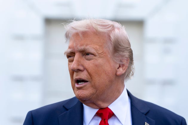 President Donald Trump speaks with reporters at the White House, Wednesday, April 23, 2025, in Washington. 