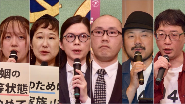 （左から）中谷衣里さん、小野春さん、ゆうたさん、こうぞうさん、田中昭全さん、川田有希さん
