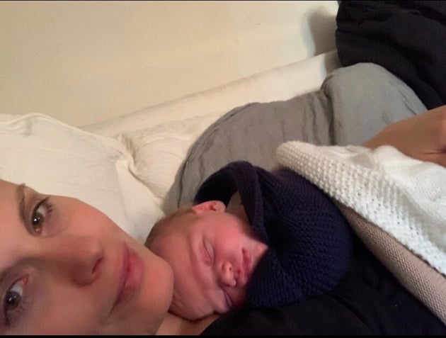 The author in the early days of parenting.