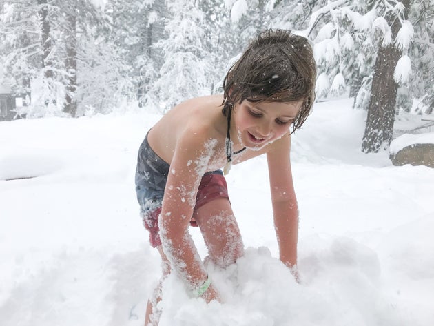 How hard would it be to sit back and let your kid go out in the snow dressed like this?