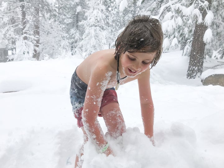 How hard would it be to sit back and let your kid go out in the snow dressed like this?